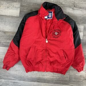 VTG San Francisco 49ers 90s NFL Football Puffer Sports Jacket Coat Mens Large